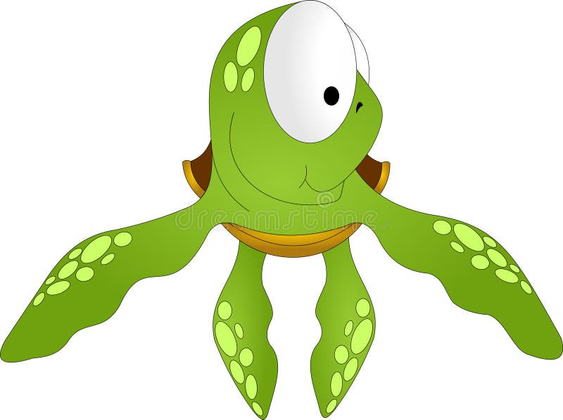 Tartaruga verde de mar com olhos grandes ilustração do vetor Tartaruga verde de mar com olhos grandes ilustração do vetor
