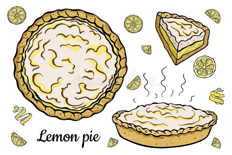 Tarte ouvert de citron d'isolement sur le blanc illustration de vecteur Tarte ouvert de citron d'isolement sur le blanc illustration de vecteur