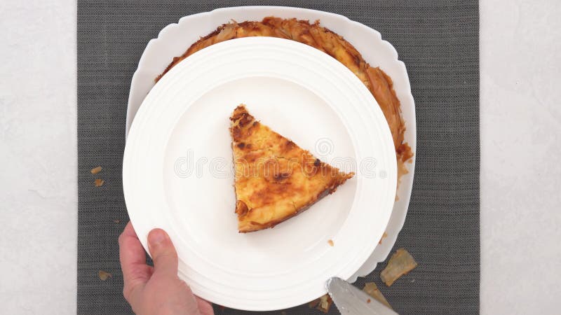Tarte à pâte phyllo avec fromage à la crème closeuse clips vidéos