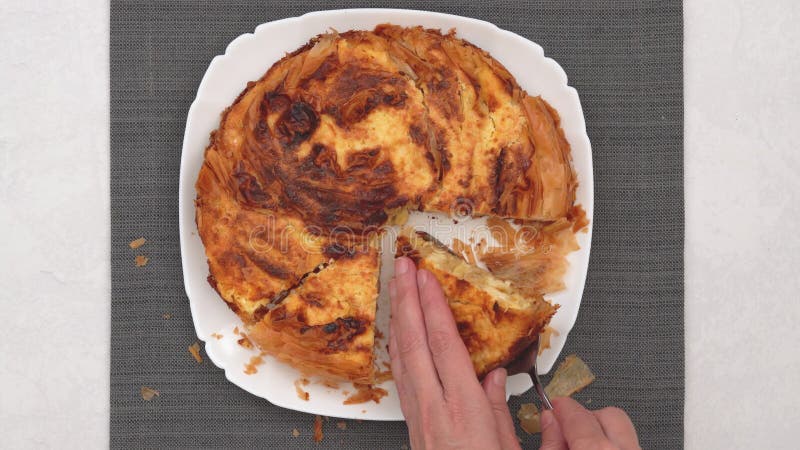Tarte à pâte phyllo avec fromage à la crème closeuse clips vidéos