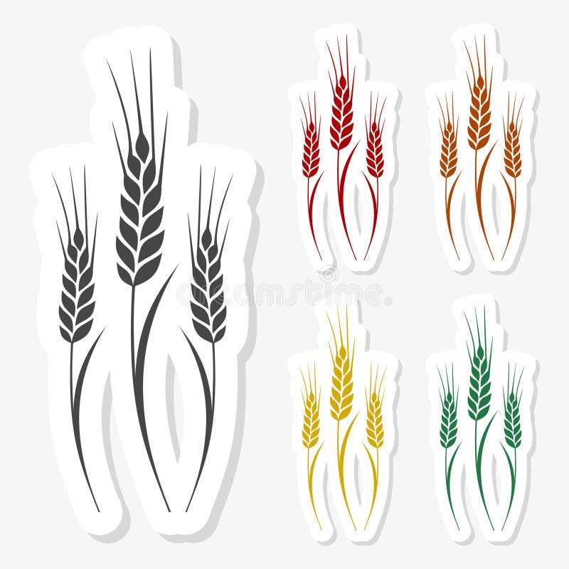 Tarwepictogram, het pictogram van Tarweoren, 5 Inbegrepen Kleuren stock illustratie Tarwepictogram, het pictogram van Tarweoren, 5 Inbegrepen Kleuren stock illustratie