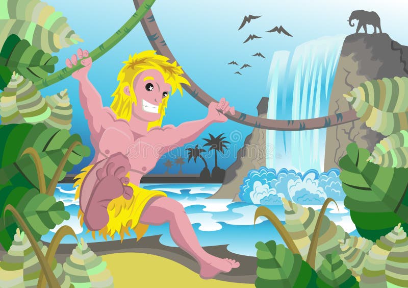 Tarzan w lesie royalty ilustracja