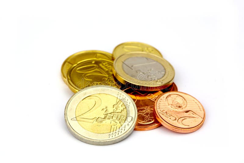 Tas d'euro pièces de monnaie