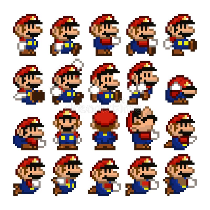 Set of Big Mario Move a Arte Da Ilustração Vetorial Do Design De