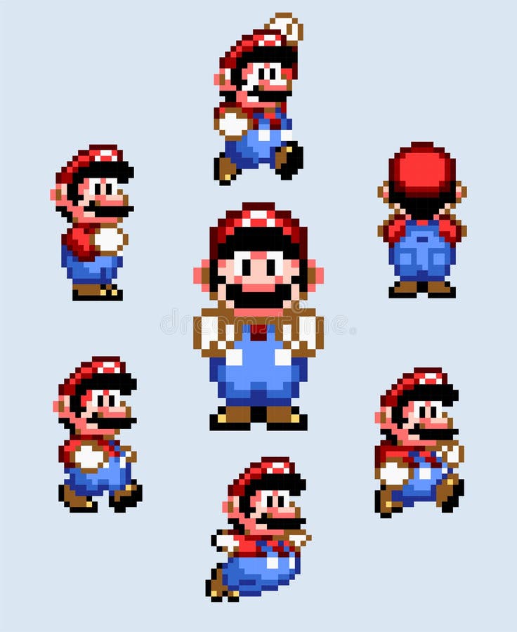 8bit mario characters pack 3D model