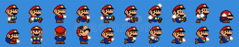 Set of Little Mario Moves, Art of Super Mario World Classic Video Game,  Pixel Design Vector Illustration Editorial Stock Image - Illustration of  motion, graphic: 213002304