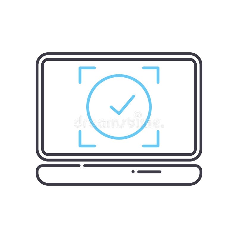 Task completed line icon, outline symbol, vector illustration, concept sign vector illustration