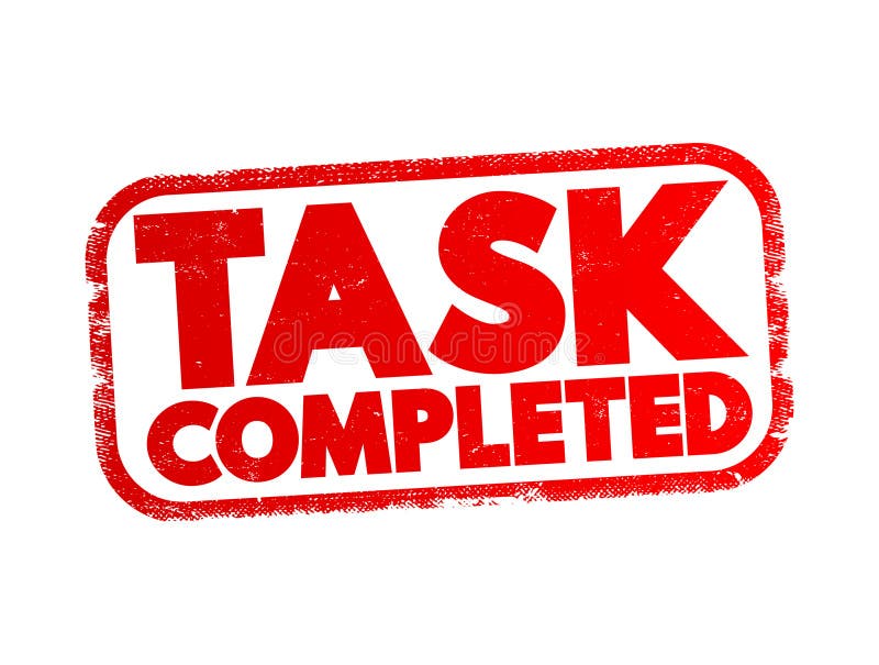Task Completed text stamp, concept background vector illustration