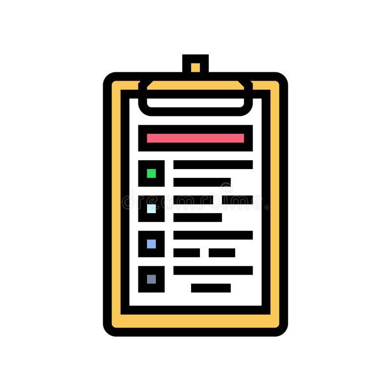 Task list clipboard hybrid work color icon vector illustration vector illustration