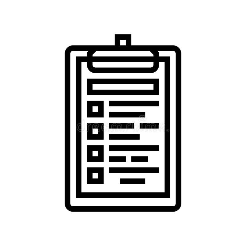 Task list clipboard hybrid work line icon vector illustration stock illustration