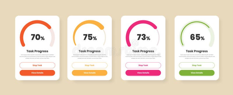 Task Progress or Circular Status Graph, App and Web Ui Element Design ...