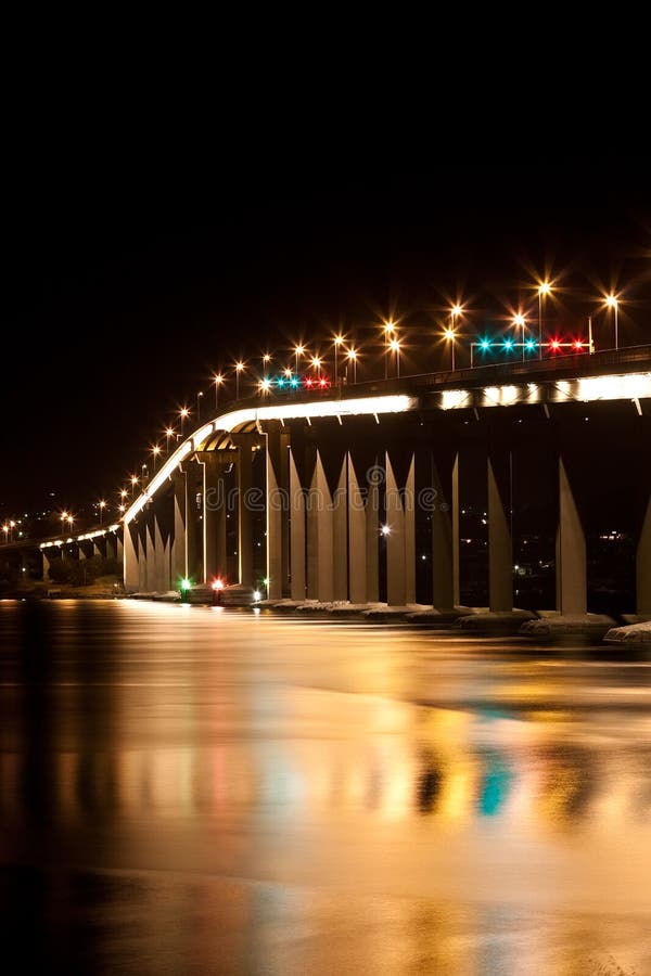 Tasmania bridge at night