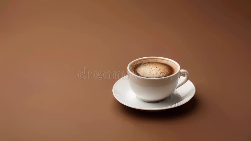 Tasse de café sur un fond brun simple ample copyspace illustration stock