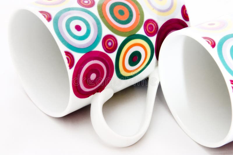 Tasses pointillées colorées 1 image stock Tasses pointillées colorées 1 image stock