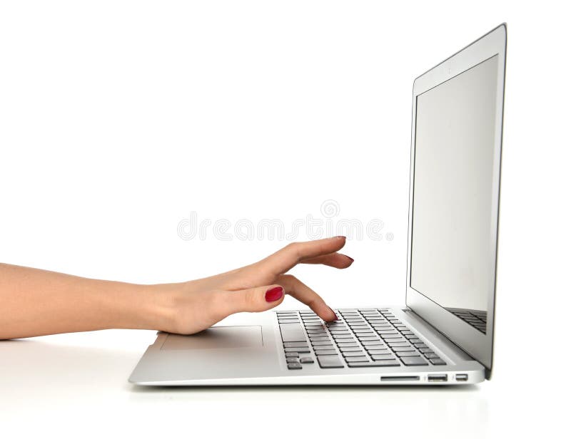 Tastare manuală pe laptop-ul tastatură cu spațiu de copiere necompletat sc royalty free stock image
