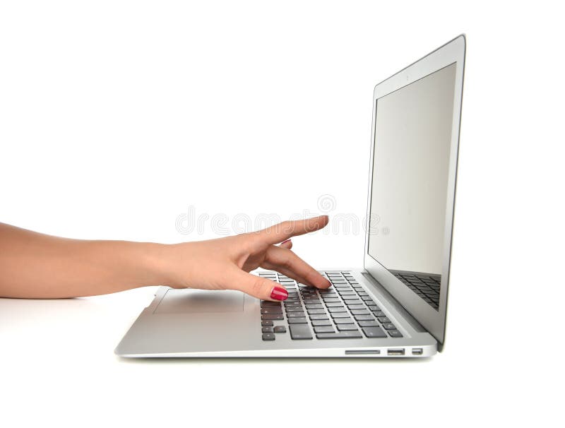 Tastarea manuală a laptopului de la tastatură cu spațiu de copiere gol royalty free stock images