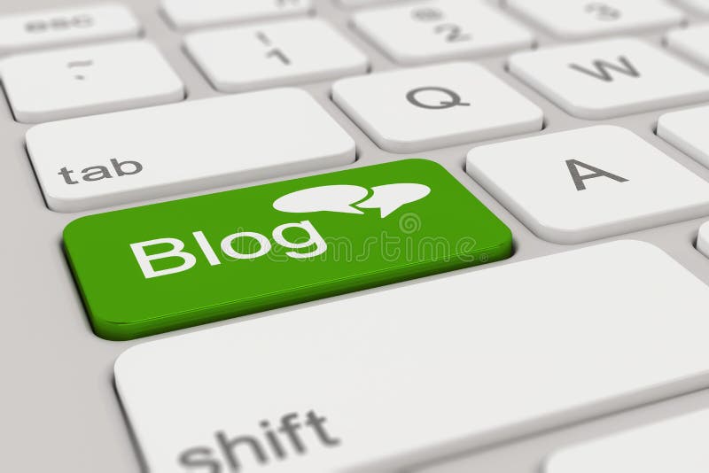 Tastatur - Blog - Grün stock abbildung Tastatur - Blog - Grün stock abbildung