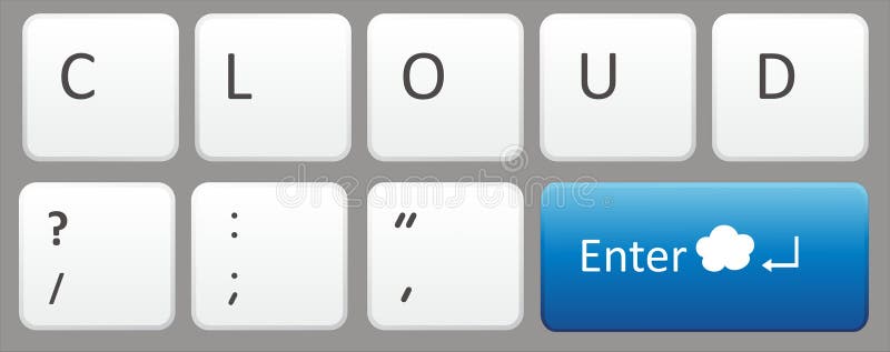 Tastatură de calcul de tip cloud royalty free illustration