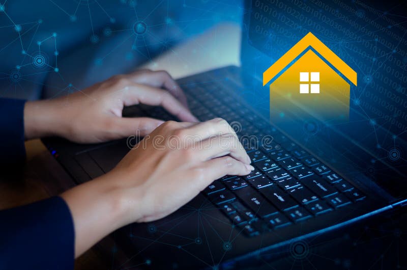Tastatură online pentru agenția imobiliară royalty free stock photo