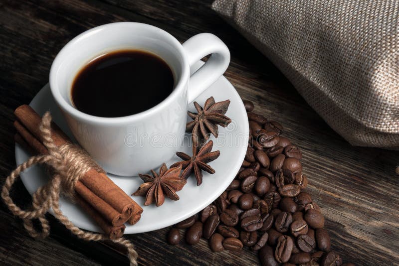 Taste Cup of Coffee with Roasted Grains Stock Photo Image of organic