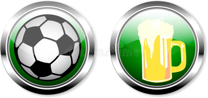 2 Tasten Fußball und Bier große Fußball-Event in diesem Jahr Fußball oder Public Viewing Web mock up lizenzfreie abbildung