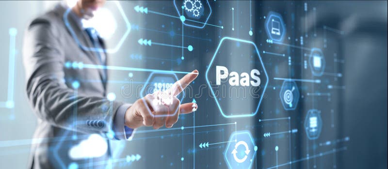 Tastenkombination auf Interface-Plattform als Service. Internet- und Netzwerkkonzept stockfoto