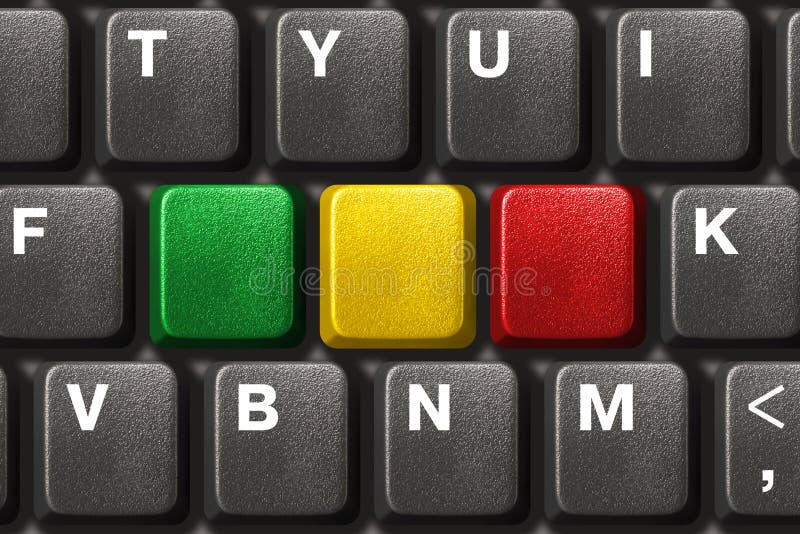 Computer keyboard with three blank keys, technology background. Computer keyboard with three blank keys, technology background