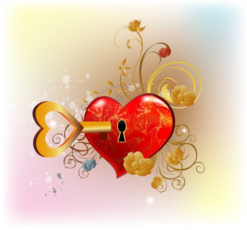 Tasto al mio cuore illustrazione vettoriale. Illustrazione di valentina