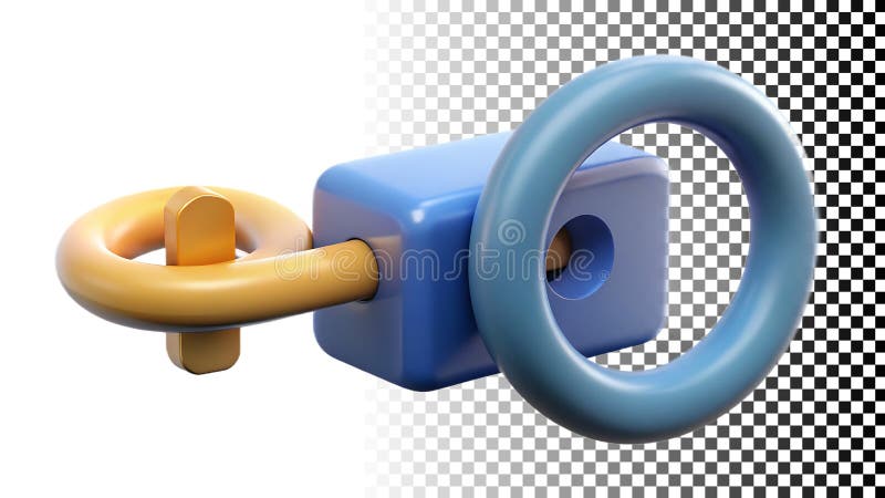 Tasto blu tornando in una soluzione di accesso a un keyhole e sbloccando il simbolo Png immagine trasparente Generative AI royalty illustrazione gratis