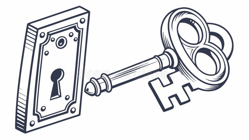 Tasto che immette un foro chiave che rappresenta l'accesso o la progettazione del vettore della soluzione Generative AI illustrazione vettoriale