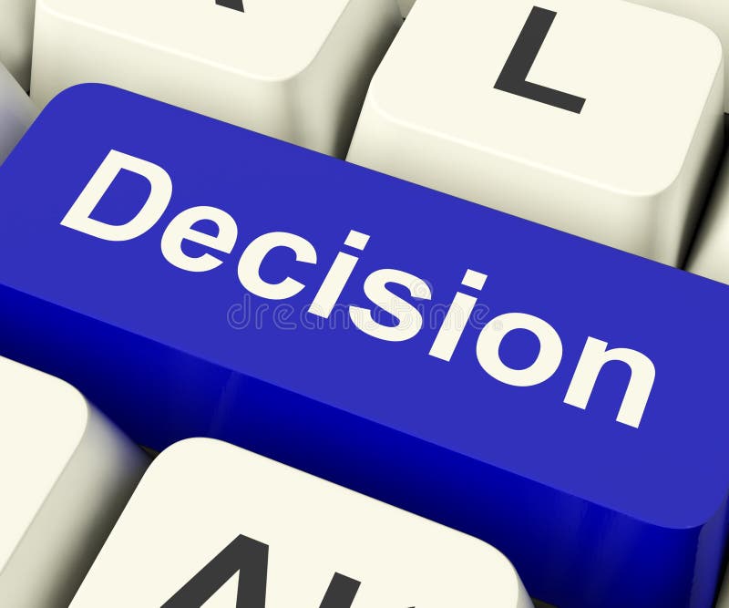 Tasto del computer di decisione che rappresenta incertezza e che fa Decisi