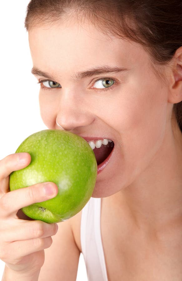 Healthy teeth and apple stock image. Image of cosmetology 10057563