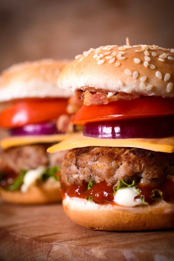 Tasty beef burger stock image. Image of meat, grilled 45106495