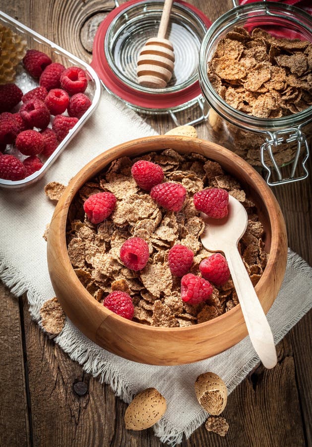 Tasty Breakfast with Cereal and Frut. Stock Photo Image of healthy