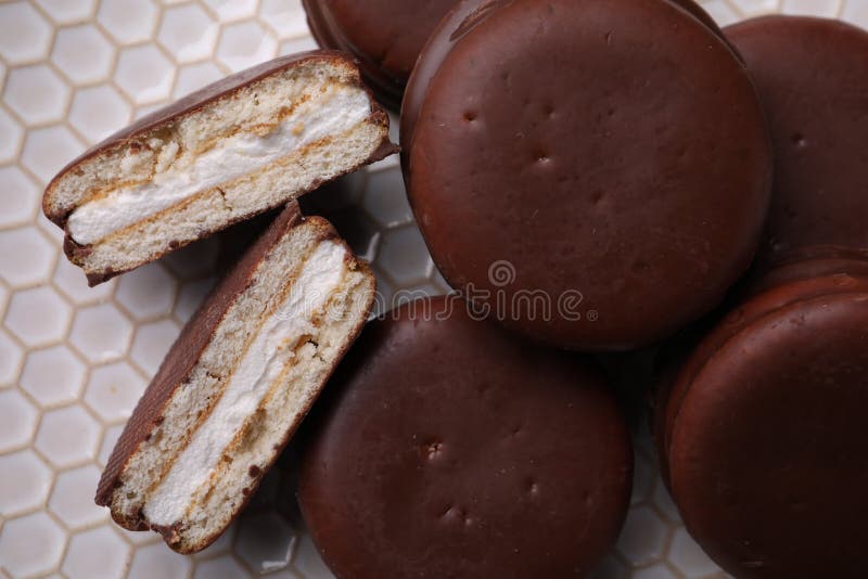 Tasty Choco Pies, Top View. Snack Cakes Stock Image Image of sweet