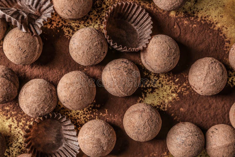 Tasty Chocolate Truffles on Metal Tray Stock Photo Image of truffe