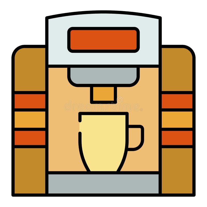 Tasty coffee machine icon color outline vector royalty free illustration