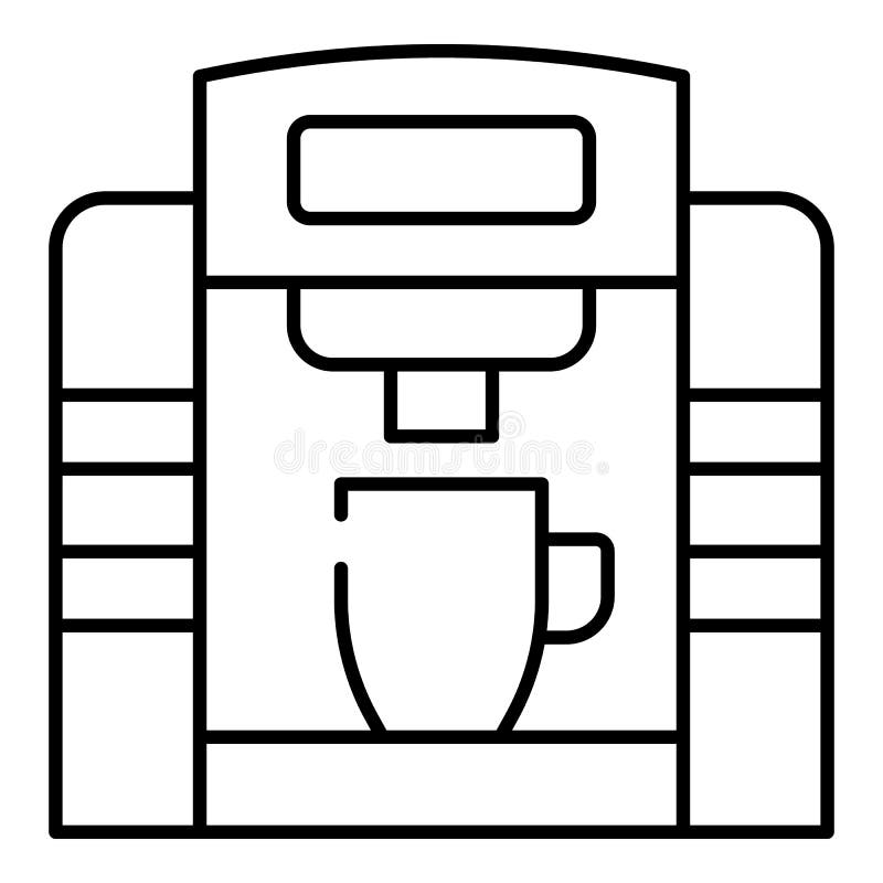 Tasty coffee machine icon, outline style vector illustration