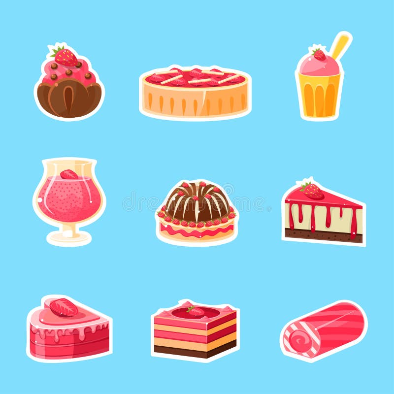 Vector cute cupcake stickers Stock Vector by ©mrvvv 32978973