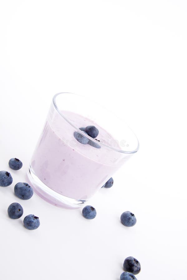 Tasty Fresh Blueberry Yoghurt Shake Dessert Isolated Stock Image