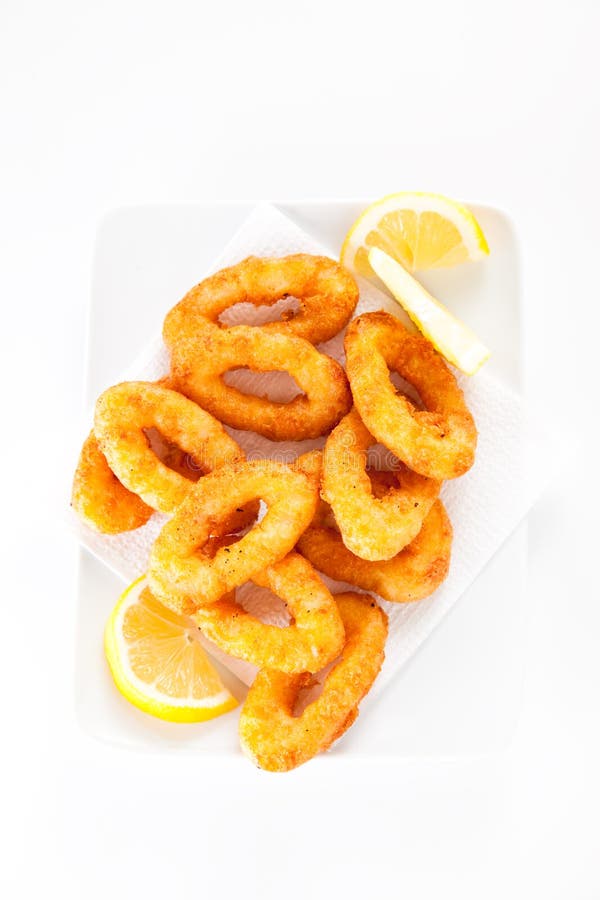 Tasty fried calamari stock images