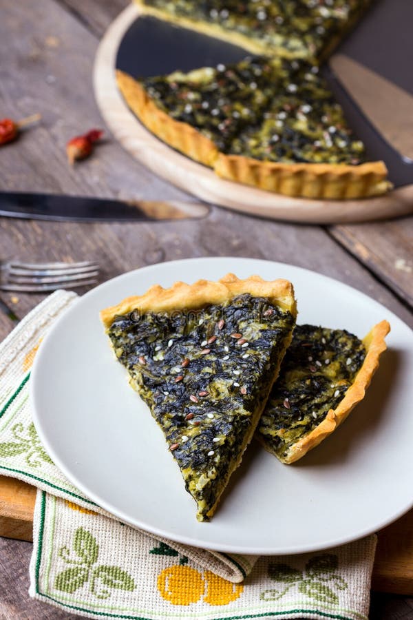 Pie with spinach stock photo. Image of piece, homemade 116869774