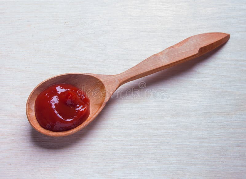 Tasty Ketchup in Wooden Spoon Stock Photo Image of spoon, utensil 21167604