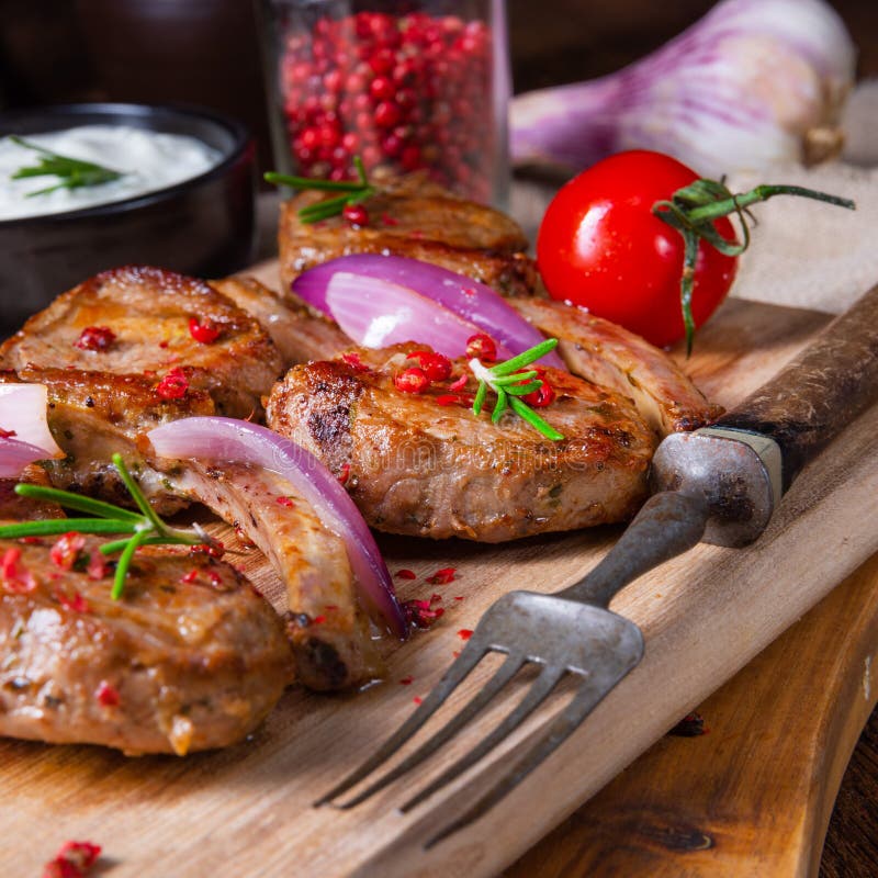 Tasty Lamb Chops with Mint and Rosemary Stock Image Image of braised, chop 138553593
