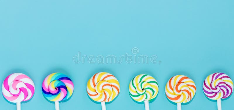 Download Colorful Lollipop Swirl On Yellow Pastel Background Top View Copy Space Stock Image Image Of Mockup Mock 108654535 PSD Mockup Templates