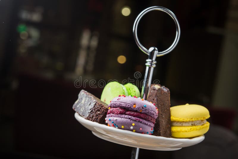 Tasty macaron with candy