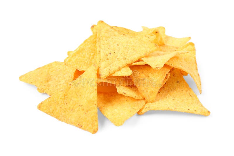 Tasty Mexican nachos chips on white royalty free stock photo Tasty Mexican nachos chips on white royalty free stock photo