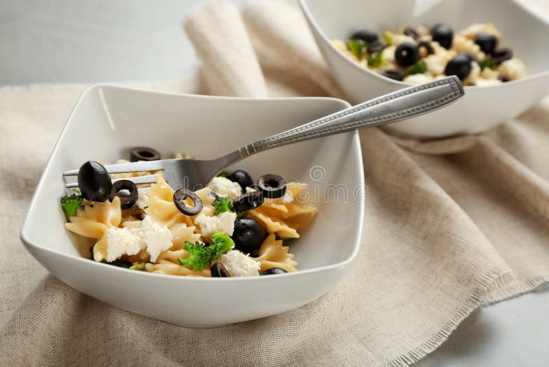 Tasty Pasta Salad with Black Olives Stock Image Image of salad