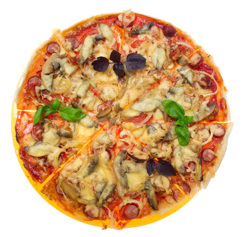 Tasty pizza isolated on the white