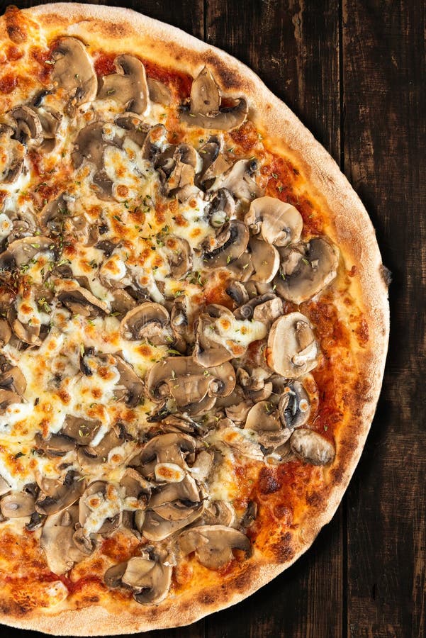 Tasty Pizza on Wooden Boards. Top Down Overhead View. Menu Brochure Layout Design